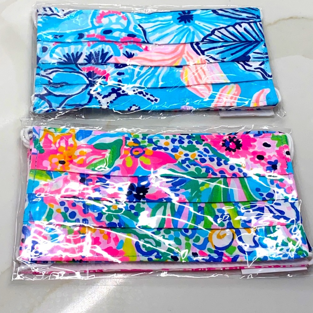 LILLY PULITZER (2) 3 PACKS OF MASKS NEW
